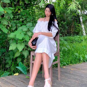 Off the shoulder dress for winter and summer